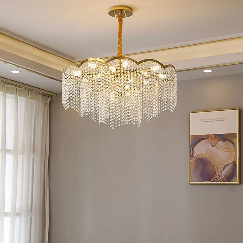 נברשת קריסטל אור תליון led 60 ס"מ פנס desgin נירוסטה מודרנית 110-120 v 220-240 v 2025 - $1006.09 –P10