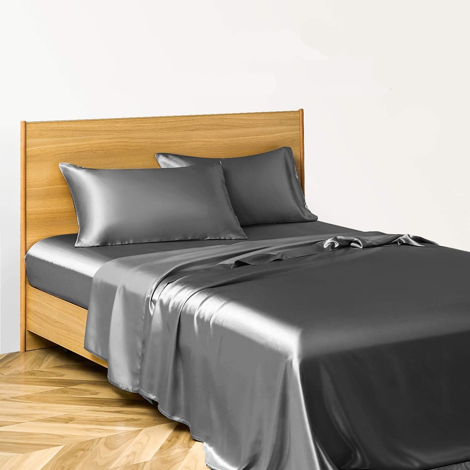 4 Pieces Satin Sheet Sets Hotel Luxury Silky Bed Sheets Soft Premium Satin Sheets Wrinkle & Fade Resistant Bedding Set Sheet Set, Include 1 Deep Pocket Fitted Sheet(12inch),1 Flat Sheet, 2 Pillowcases 2025 - $50.99 –P19
