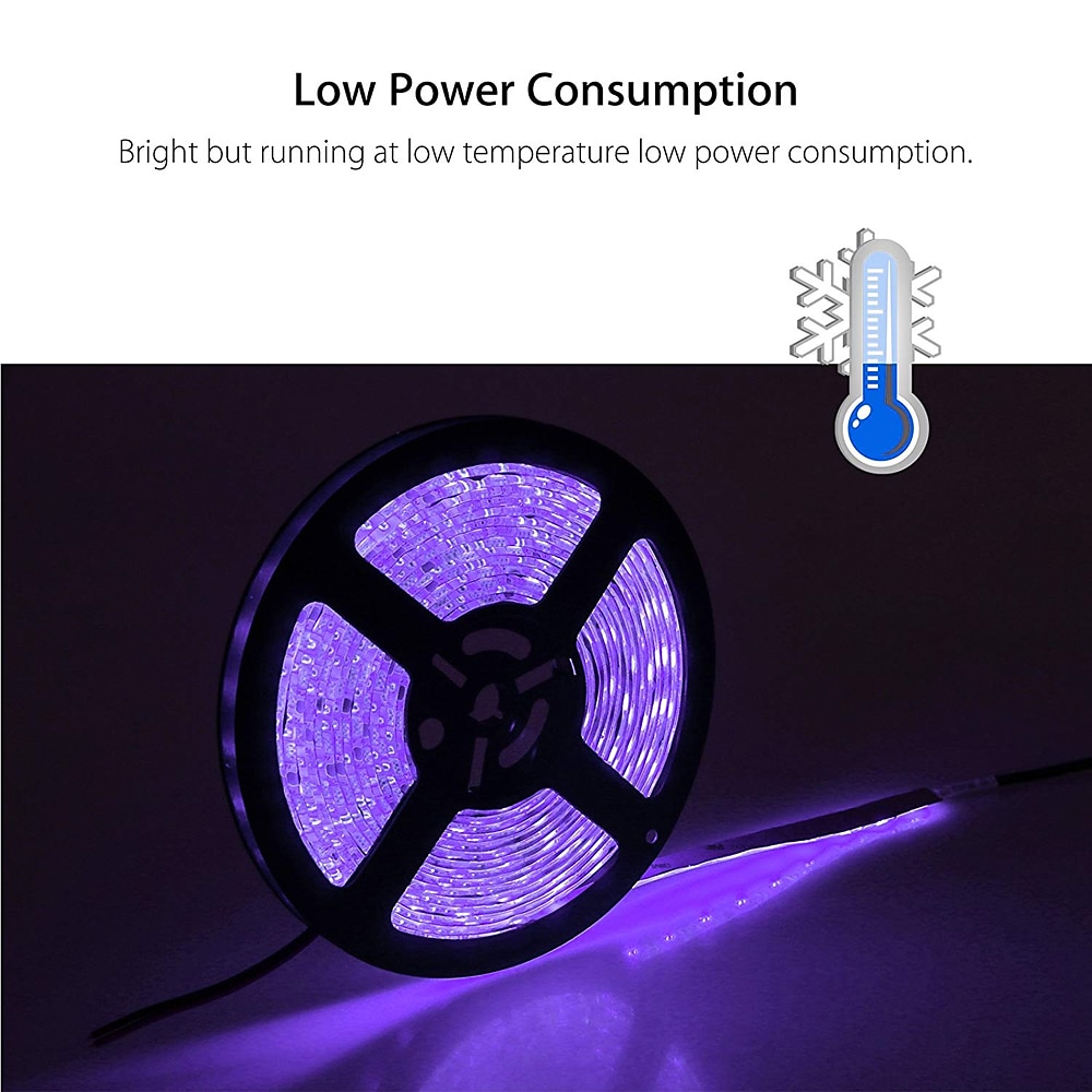 10M 32.8Ft LED Ultraviolet Purple Black Light Strip For Night