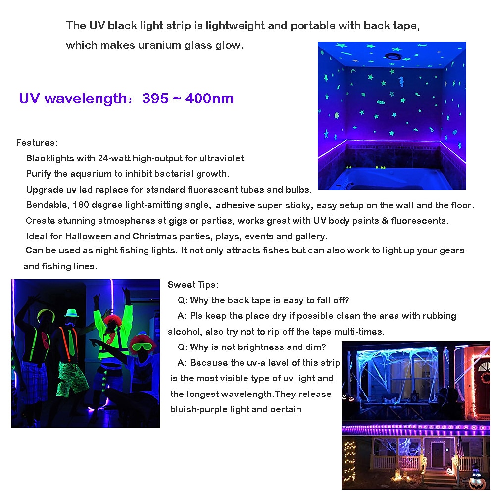 LED Strip Light 2X5M 32.8ft LED UV Black Light Strip Kit 600 Units UV Lamp Beads 12V Flexible Blacklight Fixtures 10m LED Ribbon Waterproof for Indoor Fluorescent Dance Party Stage Lighting Body Paint 2025 - $50.99 –P3