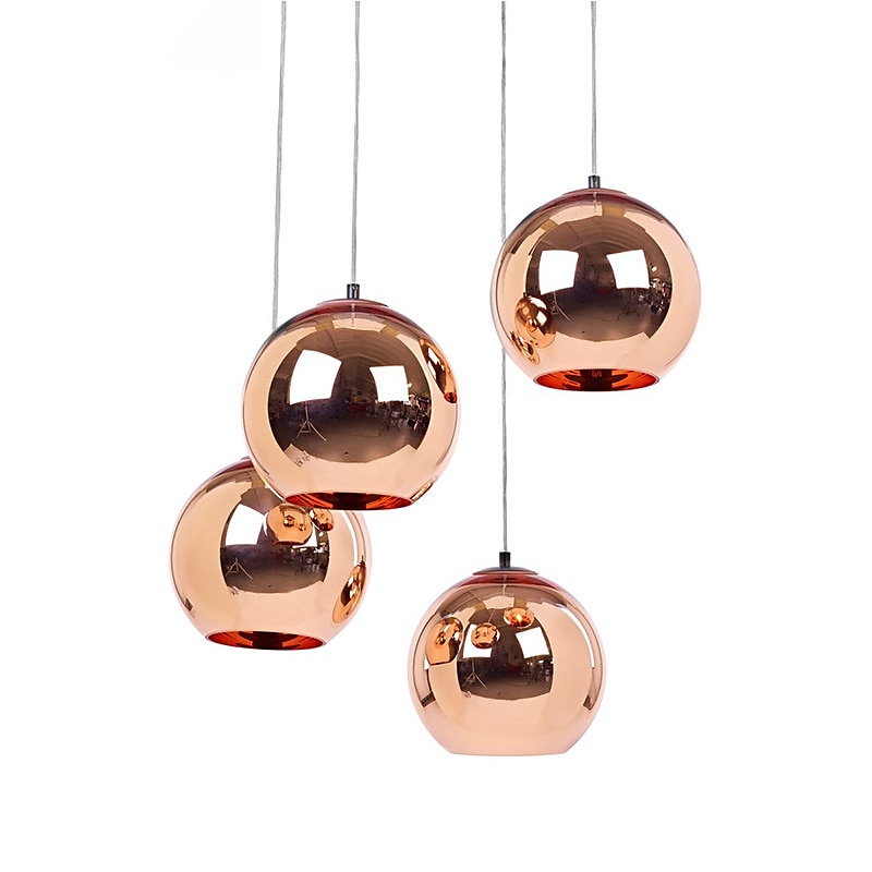 LED Pendant Light Rose Gold Globe Design Kitchen Island Light 15cm 20cm 25cm Single Desgin Metal Electroplated Modern Dining Room Living Room 110-120V 220-240V 2025 - $93.99 –P7