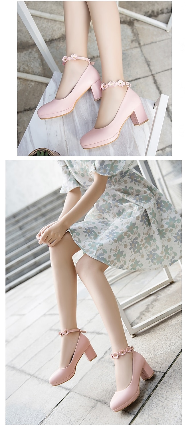 Amazon.com | Little/big Girls Dress Sandals Kids Heels Close Toe Ankle  Strap Shoes Solid Flower Wedding Party (Pink, 13 Little Child) | Sandals