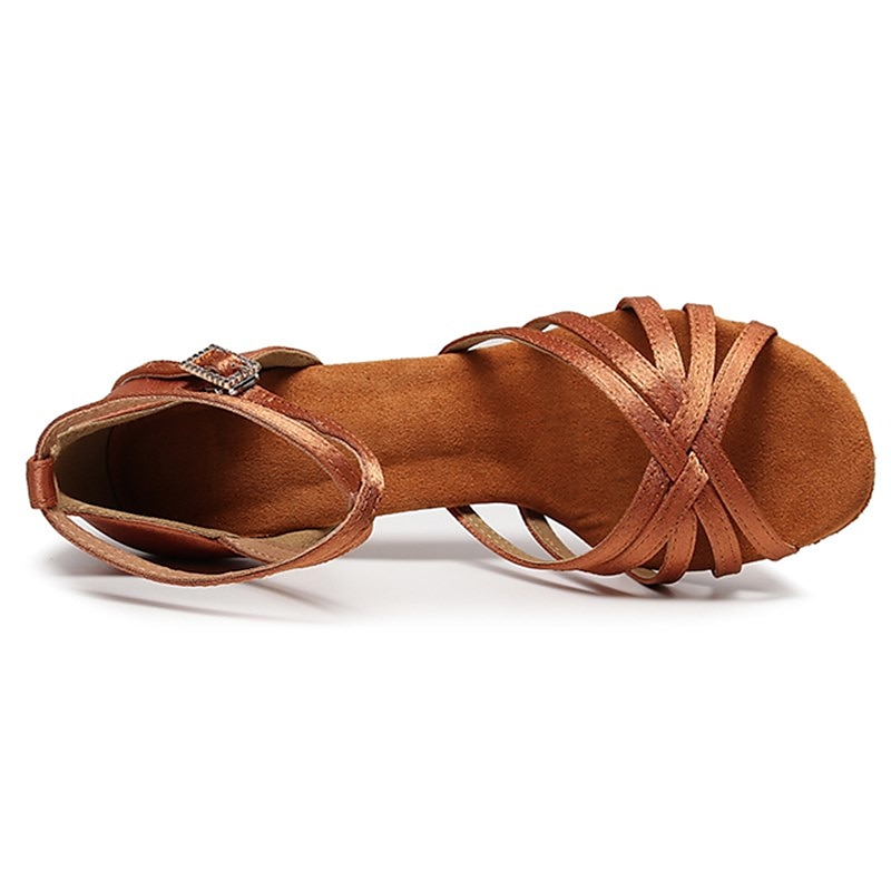 scarpe da ballo latino nere con cinturini da donna – tacchi da sala da ballo con suola in pelle scamosciata e cinturino alla caviglia per salsa, tango ed eventi di spettacolo del 2026 a $32.99 –P6