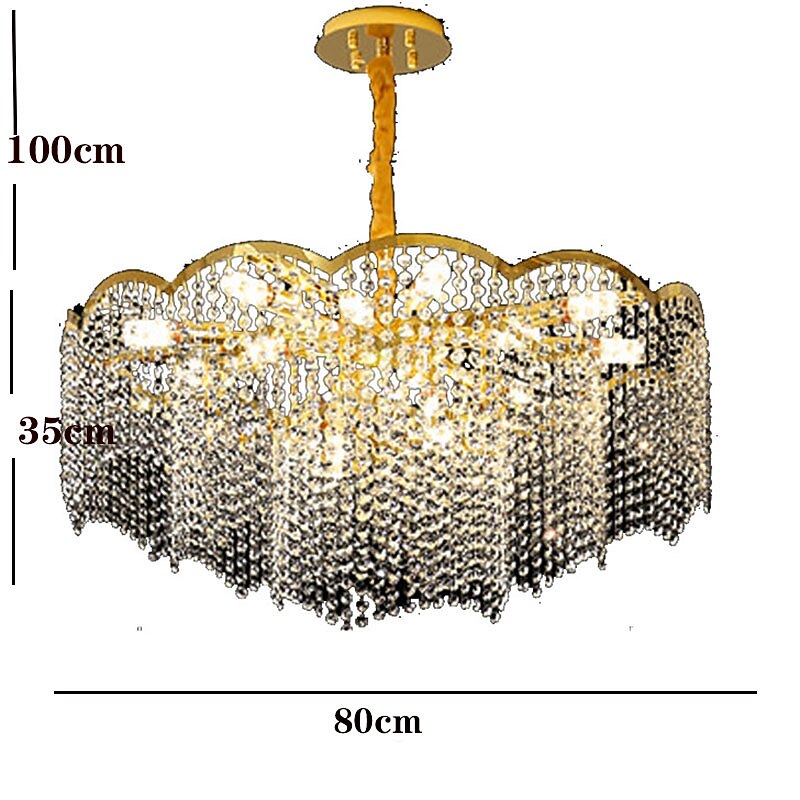 נברשת קריסטל אור תליון led 60 ס"מ פנס desgin נירוסטה מודרנית 110-120 v 220-240 v 2025 - $1006.09 –P2