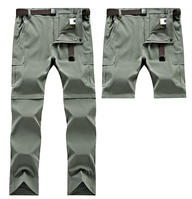 Ανδρικά Μετατρέψιμα παντελόνια Παντελόνι πεζοπορίας Καλοκαίρι Εξωτερική Γρήγορο Στέγνωμα Multi Pocket Ελαστικό Σκούπισμα ιδρώτα Παντελόνια Μαύρο Πράσινο Χακί Ελαστίνη 2025 - $35.99 –P1