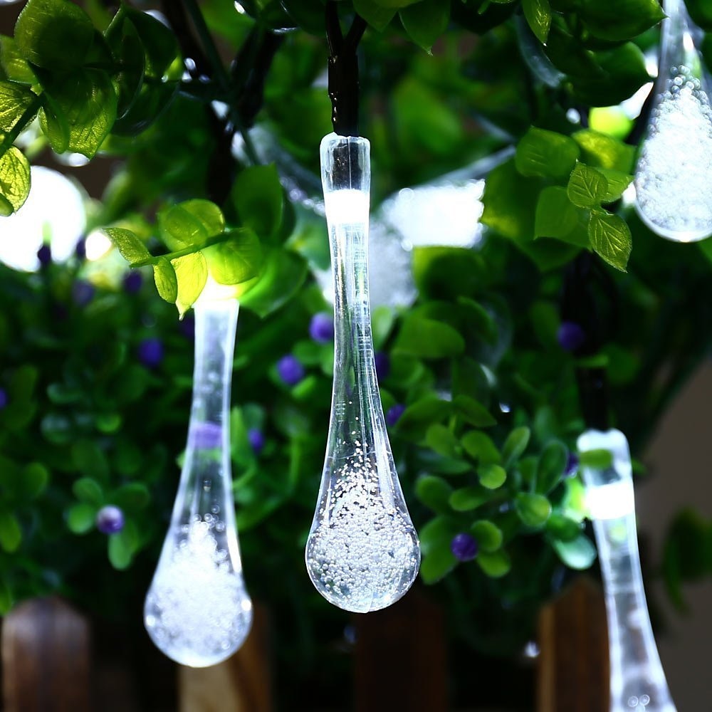 utendørs solstreng lys utendørs vanntett sol vanndråpe fairy streng lys 7m 50leds dekorativ lampe jul bryllup utendørs hage gårdsplass plen dekorasjon ledet sol hage lys 2025 - $30.99 –P3