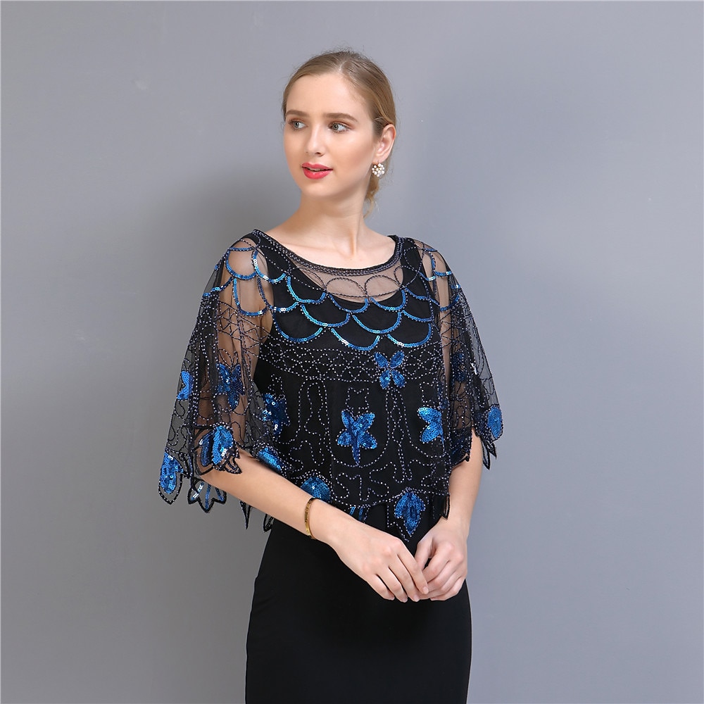 De livlige 20-årene 1920-tallet Den store Gatsby Party-kostyme Maskerade Halloween Kostumer Den store Gatsby Bryllupsgjest Paljetter Paljetter Dame Bryllup Fest Bryllupsgjest Voksne Sjal 2025 - $26.99 –P5