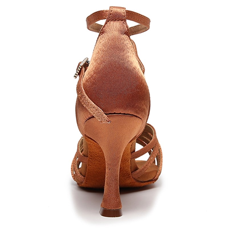 scarpe da ballo latino nere con cinturini da donna – tacchi da sala da ballo con suola in pelle scamosciata e cinturino alla caviglia per salsa, tango ed eventi di spettacolo del 2026 a $32.99 –P7