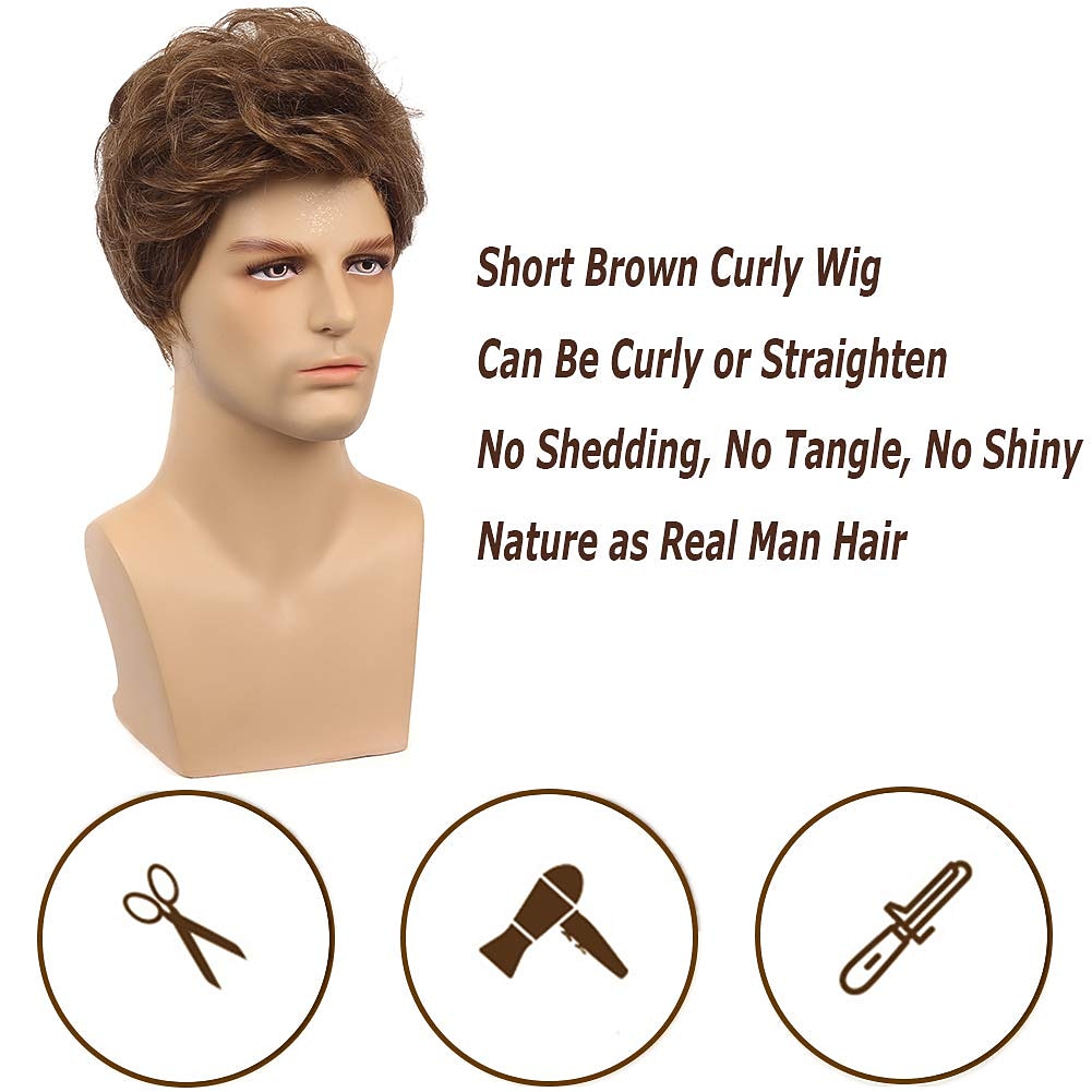 Cosplay Wigs Black Curly Synthetic Hair Short Wigs Men's Wigs For Party 2026 - $19.99 –P6