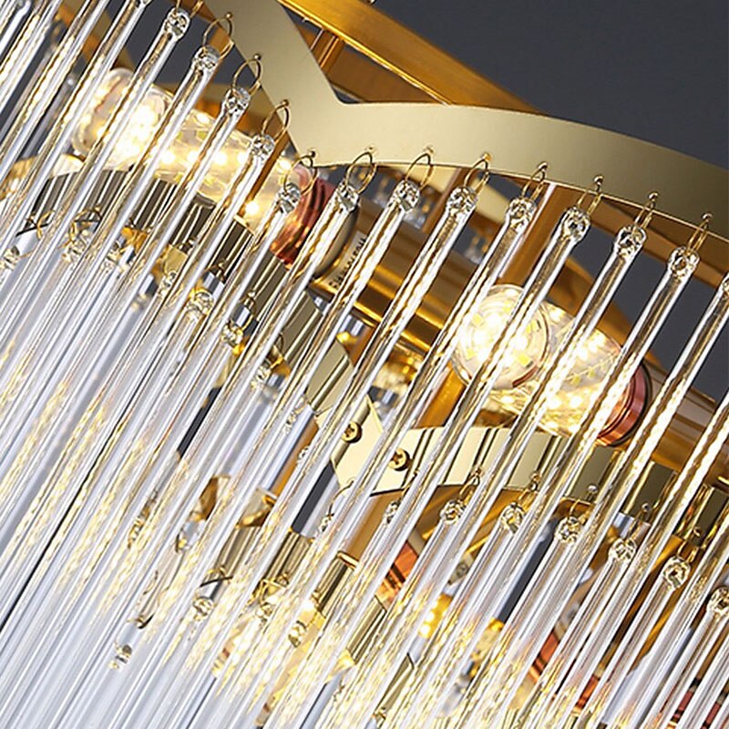 ledet anheng lys moderne krystall lysekrone 80 cm lantern desgin innfelt lys rustfritt stål galvanisert 110-120v 220-240v 2025 - $1444.69 –P8