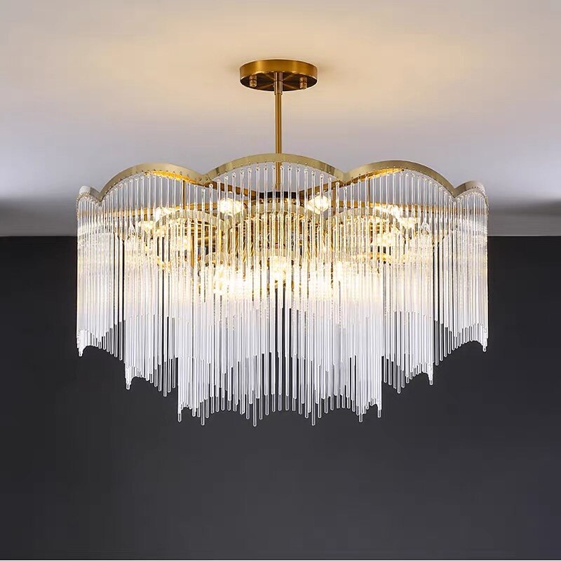 ledet anheng lys moderne krystall lysekrone 80 cm lantern desgin innfelt lys rustfritt stål galvanisert 110-120v 220-240v 2025 - $1444.69 –P1