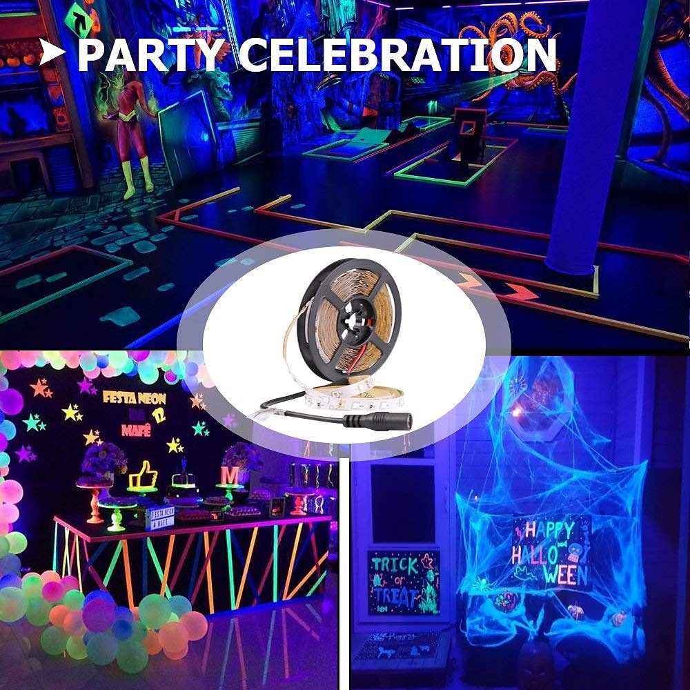 LED Strip Light 2X5M 32.8ft LED UV Black Light Strip Kit 600 Units UV Lamp Beads 12V Flexible Blacklight Fixtures 10m LED Ribbon Waterproof for Indoor Fluorescent Dance Party Stage Lighting Body Paint 2025 - $50.99 –P12