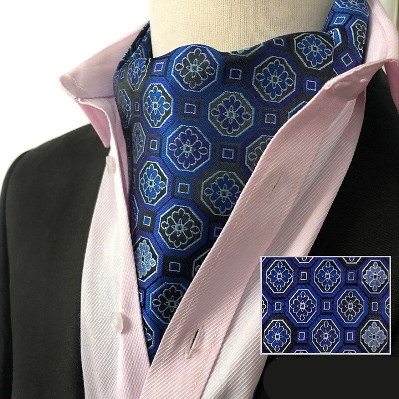 Férfi Nyakkendők Selyem nyaksál Ascot nyaksál Munkahelyi Mértani Jacquardszövet 2025 - $15.99 –P3