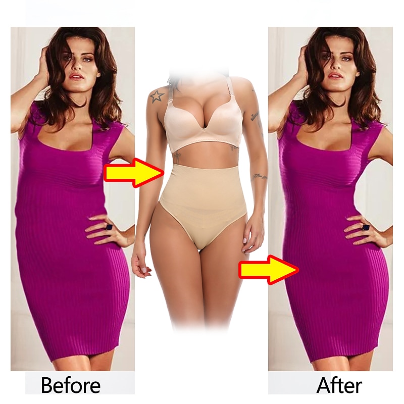 Women's High-Waist Shapewear Tummy Control Panty Waist Trainer Butt Lift Tights Leggings Burgundy Pink Orange Yoga Fitness Gym Workout Sports Activewear 2026 - $10.49 –P1