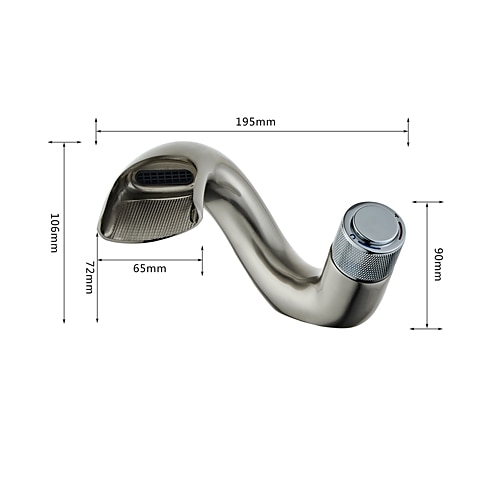 waterval badkamer wastafel mengkraan, mono wastafel wastafelkranen met één handgreep, monobloc vat water messing kraan op het dek gemonteerd met warme en koude slang 2025 - $89.99 –P2