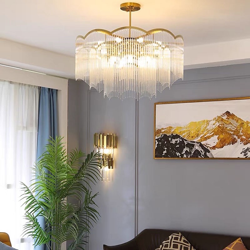 ledet anheng lys moderne krystall lysekrone 80 cm lantern desgin innfelt lys rustfritt stål galvanisert 110-120v 220-240v 2025 - $1444.69 –P3