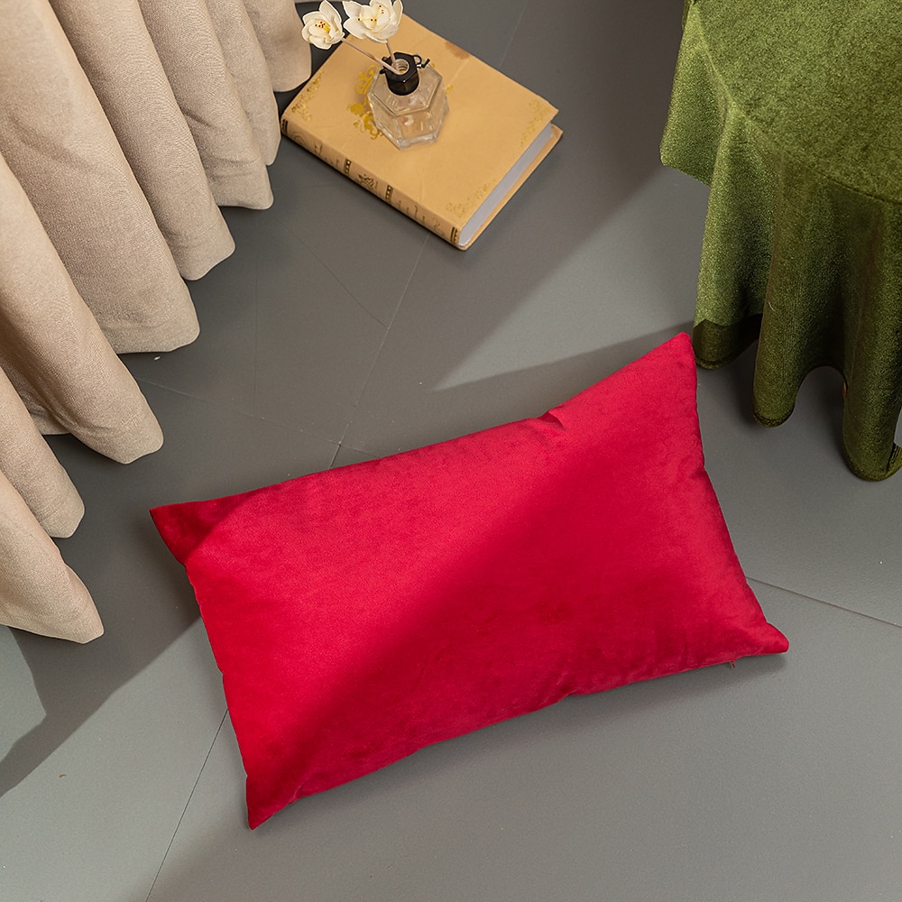 dekorative kasteputer høst putetrekk putetrekk moderne enkel tykk nederlandsk fløyel ensfarget sofa stue soverom 1 stk rosa blå salvie grønn lilla 2025 - $10.99 –P3