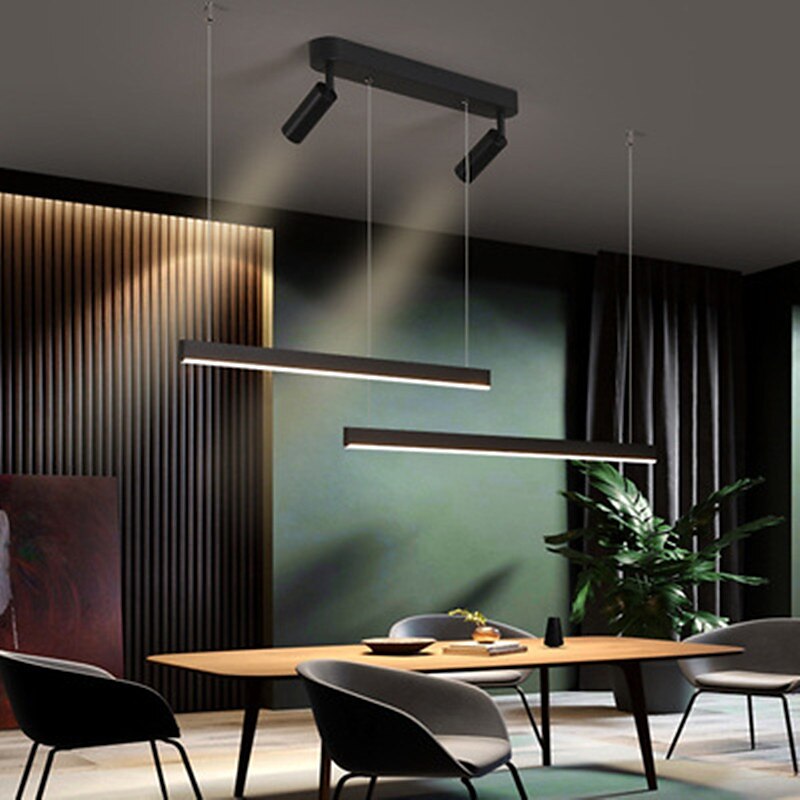 lampada a sospensione a led nera 110 cm luce a isola con faretti lampadario in alluminio stile artistico stile moderno eleganti finiture verniciate artistiche 110-120 v 220-240 v del 2025 a $315.29 –P3