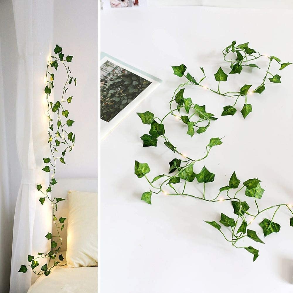 Elegant Wedding Party Reception 2M Solar LED String Lights with Ivy Leaves - Warm White, 8 Modes IP65 Waterproof Outdoor Hanging Lights for Yard, Fence, Wall, Home Decor 2025 - $12.49 –P13