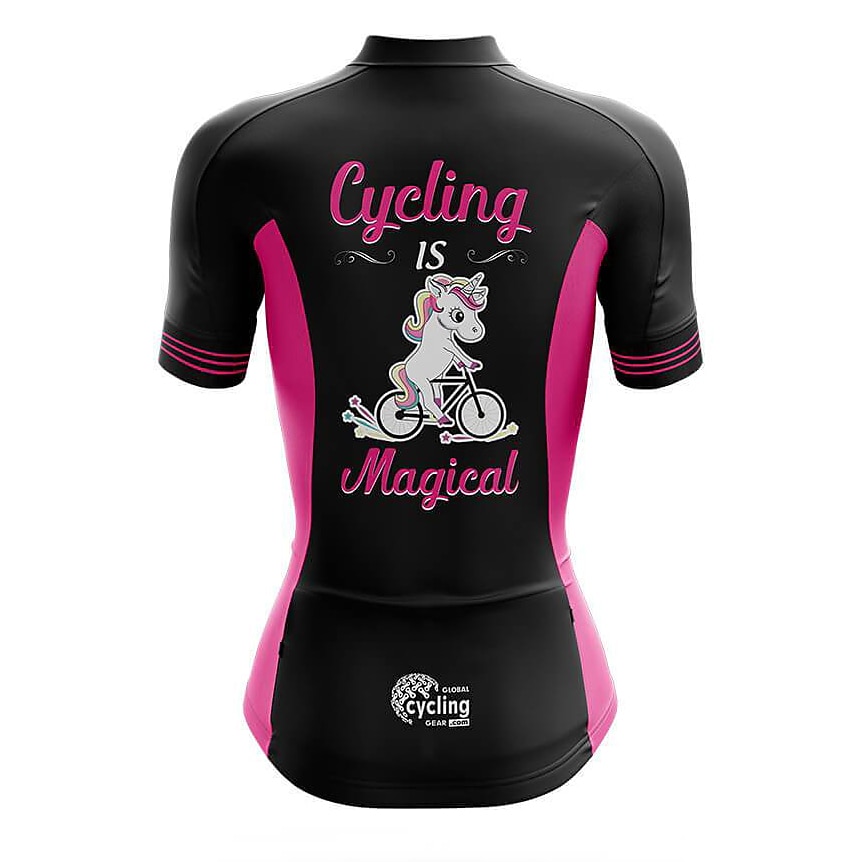 Women's Cycling Jersey Graphic Rainbow Unicorn Short Sleeve Bike Jersey Top with 3 Rear Pockets Mountain Bike MTB Road Bike Cycling Fast Dry Quick Dry Soft Reflective Strips Sports Rose Red + Black 2026 - $30.99 –P13