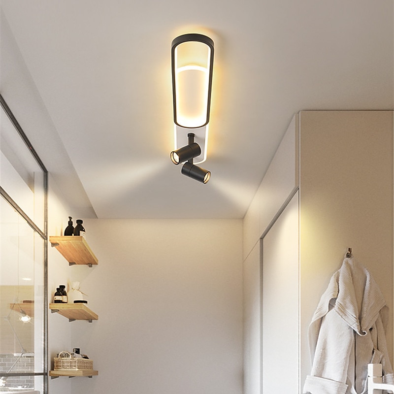 LED Ceiling Light With Spot Light Modern Black Gold 60/100 cm Circle Design Flush Mount Lights Metal Artistic Style Modern Style Stylish Painted Finishes 110-120V 220-240V 2025 - $255.59 –P4