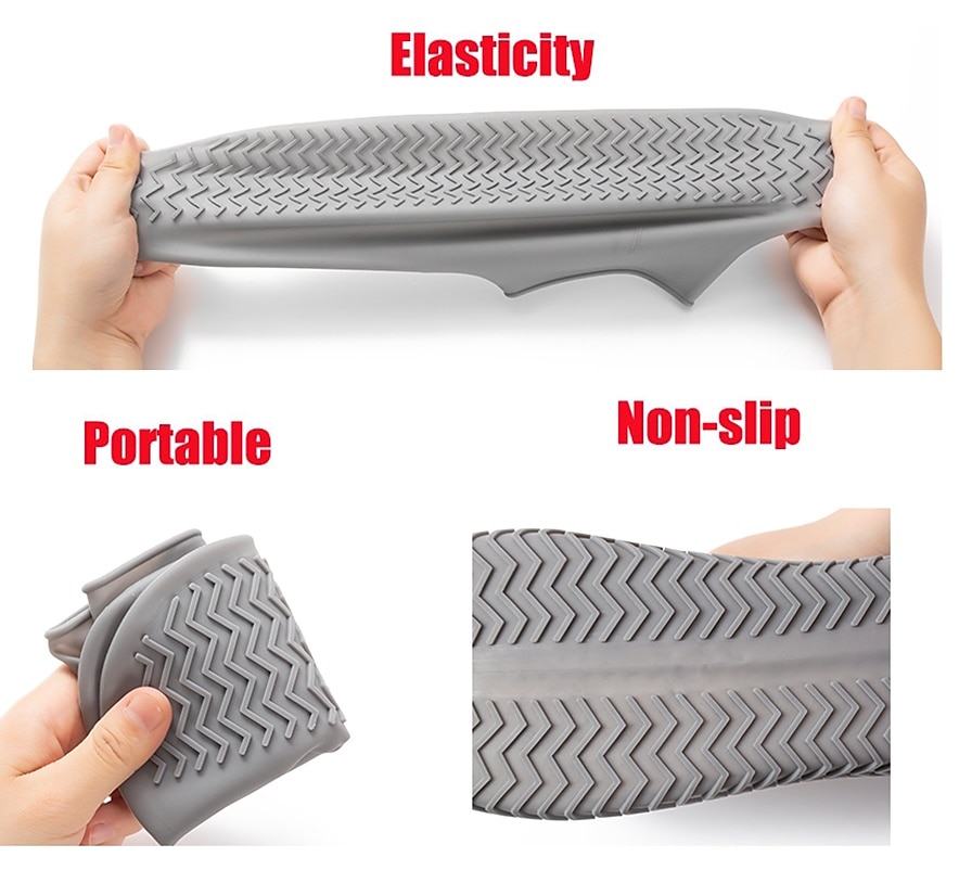 Waterproof Shoe Covers, Non-Slip Water Resistant Overshoes Silicone Rubber Rain Shoe Cover Protectors for Kids, Men, Women 2025 - $5.49 –P4