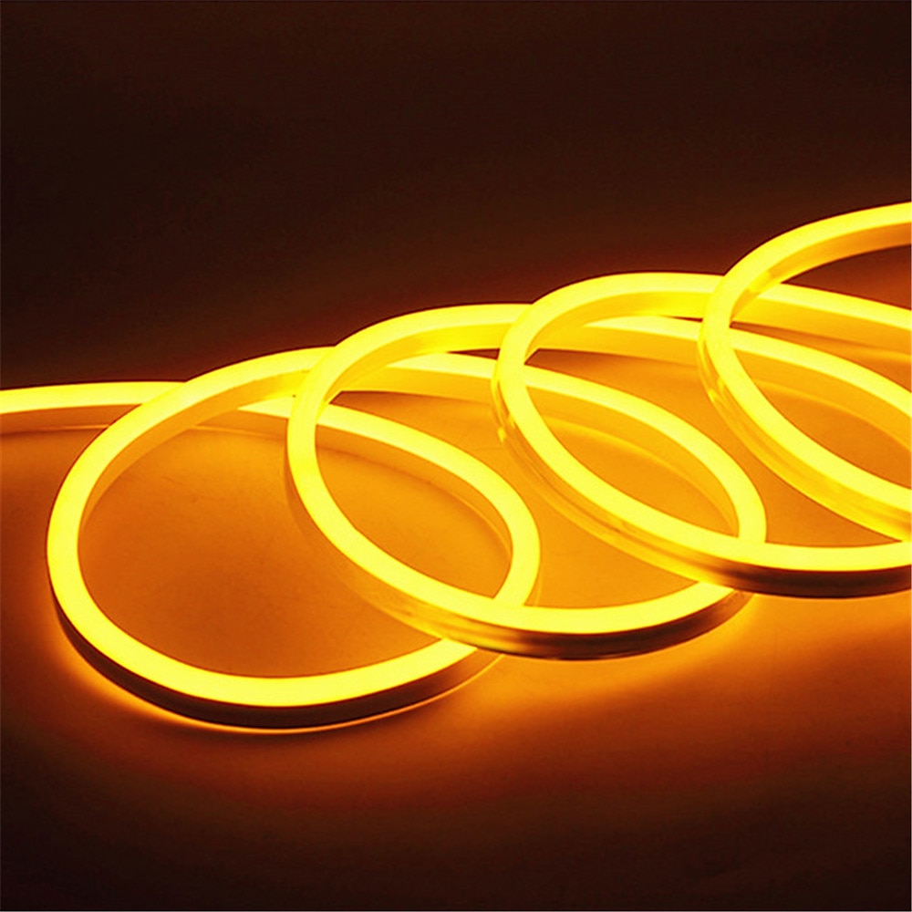 led neon flex strip světla 6mm úzké neonové světlo 12v led strip vodotěsný 5m ořezatelný diy led neonový světelný pás pro vnitřní venkovní domácí dekoraci a dc12v adaptér a dotykový stmívač switch kit 2025 - $40.99 –P6