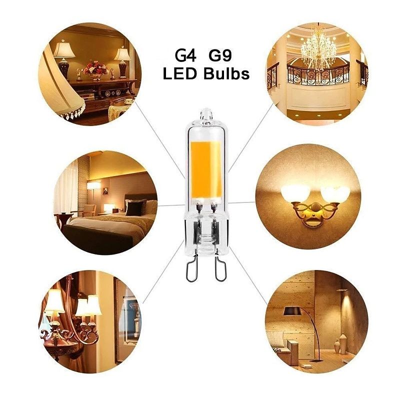 2026年 LED電球10pcsg9 cob 3w 7w5wガラスg4ランプ220vg4ledスポットライトペンダント照明器具家庭用照明シャンデリア用  コレクション – $32.99 –P5