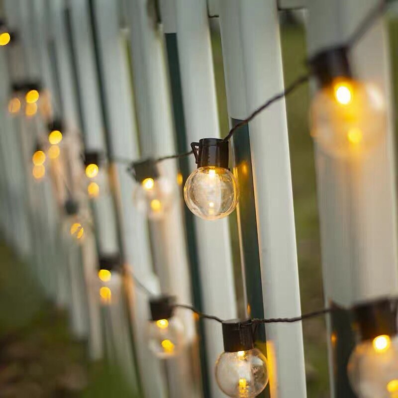 elegante festa di ricevimento di nozze luci a globo per esterni luci solari a led per matrimonio 6m-30 lampadine 5m-20 lampadine luci da giardino per matrimonio impermeabili per layout di festa di del 2025 a $43.99 –P11