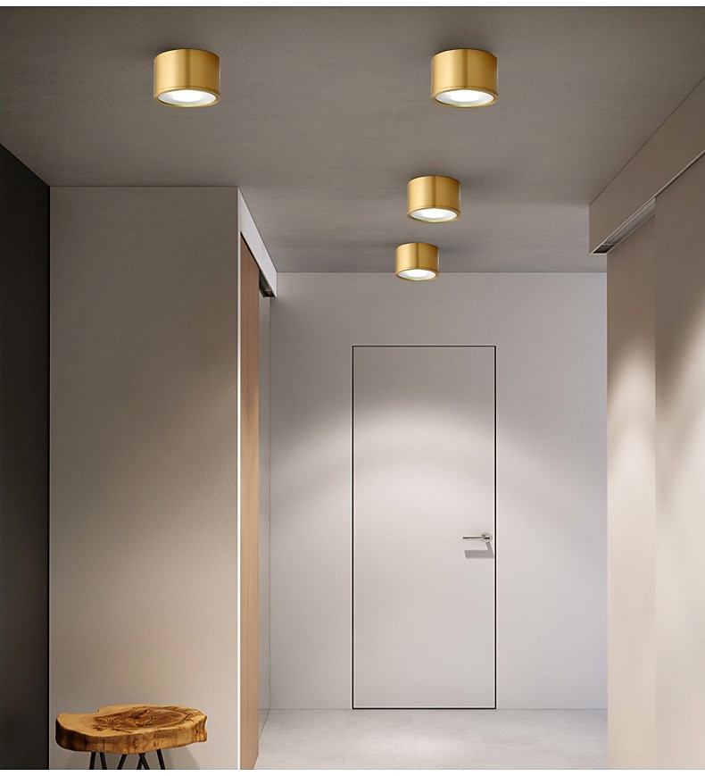 светодиодный мини-потолочный светильник крыльцо современный северный золотой коридорный свет проходной свет 6/8/10 см светильники заподлицо медный потолочный светильник металлический вход прихожая 2026 - $83.99 –P15