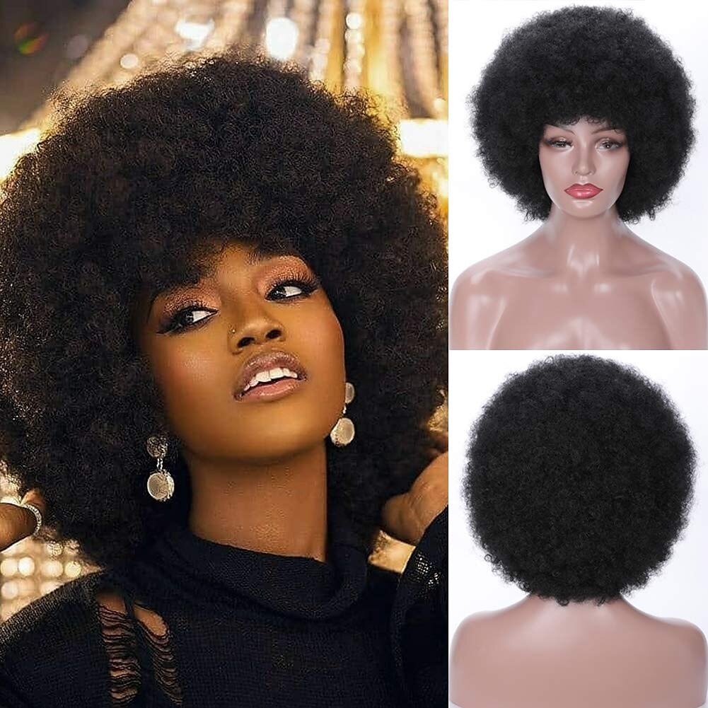 parrucche marroni per le donne parrucca afro marrone chiaro per le donne nere parrucche afro gonfie marrone chiaro parrucca grande e morbida dall'aspetto naturale anni '70 parrucca sintetica riccia del 2025 a $28.99 –P7