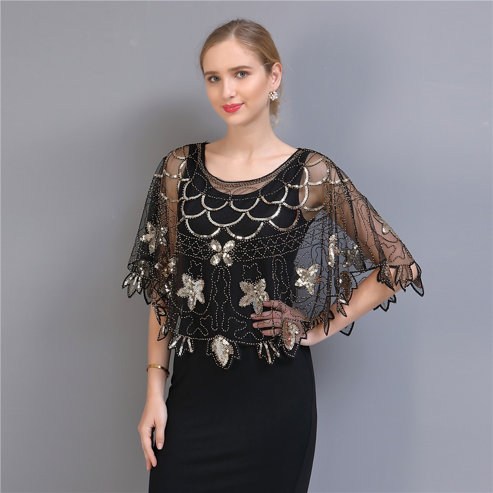 De livlige 20-årene 1920-tallet Den store Gatsby Party-kostyme Maskerade Halloween Kostumer Den store Gatsby Bryllupsgjest Paljetter Paljetter Dame Bryllup Fest Bryllupsgjest Voksne Sjal 2025 - $26.99 –P2