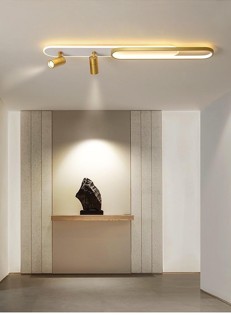 LED Ceiling Light With Spot Light Modern Black Gold 60/100 cm Circle Design Flush Mount Lights Metal Artistic Style Modern Style Stylish Painted Finishes 110-120V 220-240V 2025 - $255.59 –P5