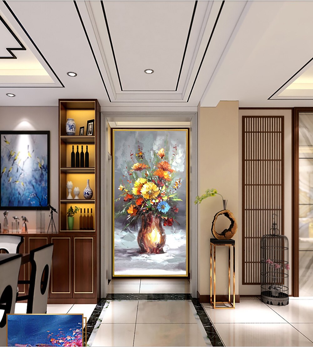 Ölgemälde handgemachte handgemalte Wandkunst abstrakte Stillleben schöne Blume Bonsai Wohnkultur Dekor gerollte Leinwand kein Rahmen ungedehnt 2025 - $77.99 –P10
