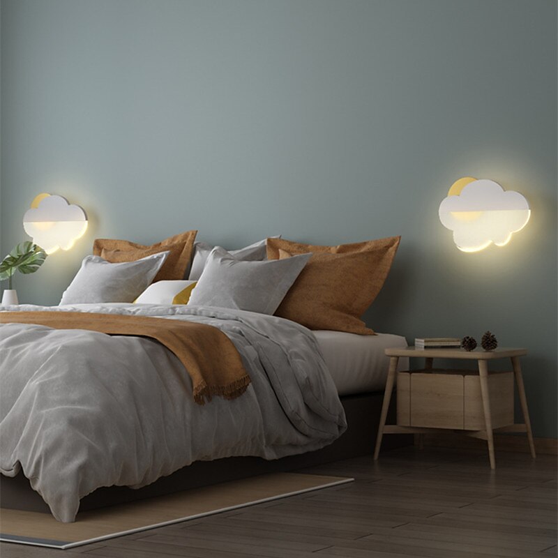 lightinthebox ed vegglampe nattbord lys skydesign søt moderne soverom barnerom jern vegglampe 220-240v 2*6 w 2025 - $116.99 –P1
