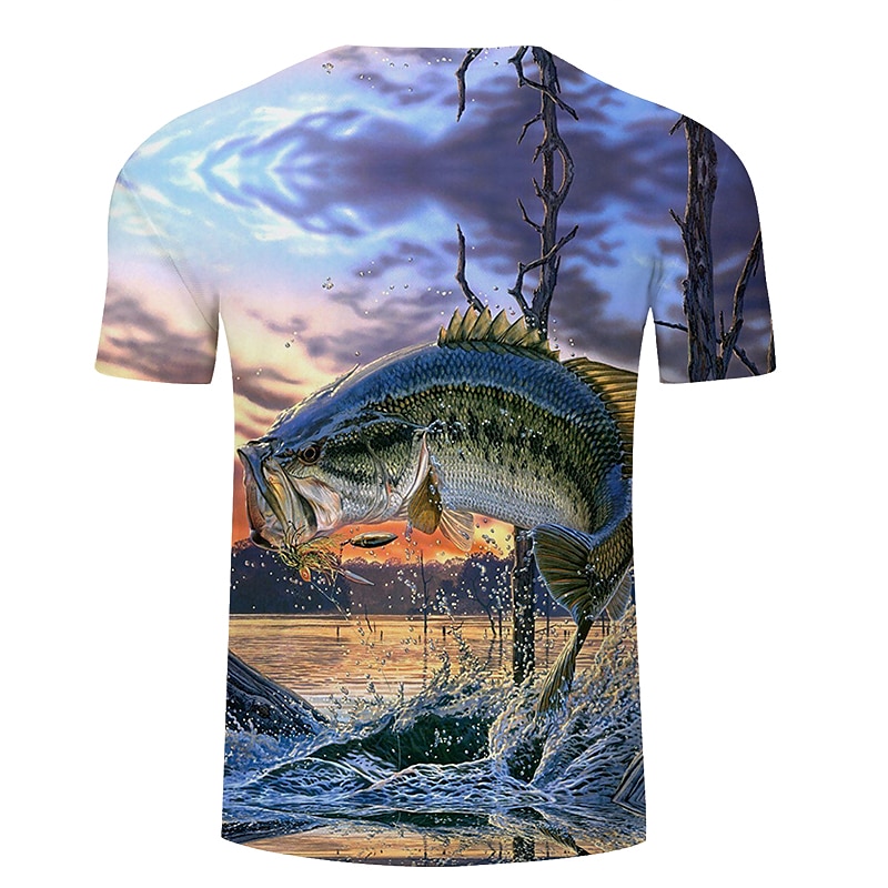 2025年 男性用 男女兼用 動物 グラフィック 観賞魚用 Tシャツ 面白いTシャツ 半袖 Tシャツ 3Dプリント クルーネック シャツ デザイナー ベーシック 大きくて背が高い カジュアル 日常 祝日 ホワイト ネービーブルー ブルー 衣類 プラスサイズ S M L XL XXL 3XL コレクション – $17.99 –P12