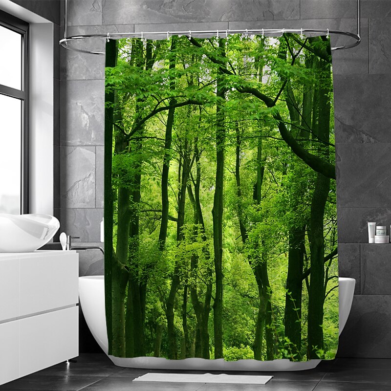 Tenda da doccia con ganci 180cm*180cm (70"*70") Adatta per separare zone bagnate e asciutte divide il bagno impermeabile resistente all'olio paesaggio botanico floreale del 2025 a $27.99 –P2