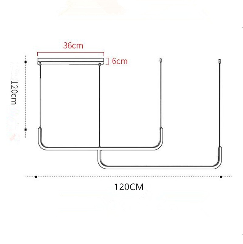 90/120 cm led pendel enkelt design moderne nordisk svart gull lysekrone aluminium stilig øy lys malt finish kunstnerisk 110-120v 220-240v 2025 - $227.79 –P1