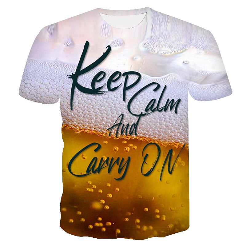 Men's Graphic Beer Shirt T shirt Tee Short Sleeve T shirt 3D Print Round Neck Shirt Chic & Modern Comfortable Big and Tall Daily Holiday Weekend Black Yellow Red Summer Clothing Apparel S M L XL XXL 2025 - $17.99 –P7
