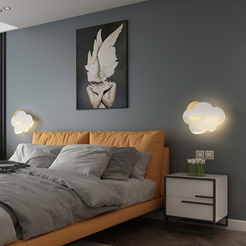 lightinthebox ed vegglampe nattbord lys skydesign søt moderne soverom barnerom jern vegglampe 220-240v 2*6 w 2025 - $116.99 –P4