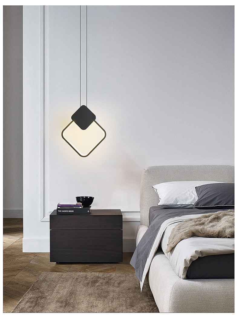 LED Pendant Light Island Light Modern Bedside Light Round Square Rectangle Metal Style Geometrical Minimalist Painted Finishes Contemporary 110-120V 220-240V 2025 - $118.99 –P5