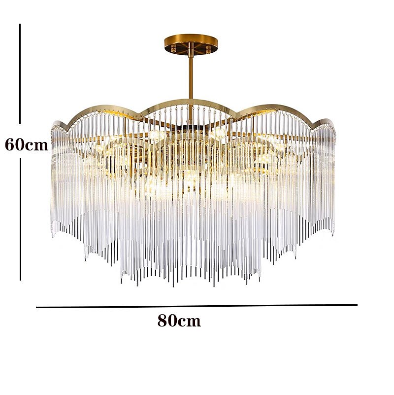 ledet anheng lys moderne krystall lysekrone 80 cm lantern desgin innfelt lys rustfritt stål galvanisert 110-120v 220-240v 2025 - $1444.69 –P9