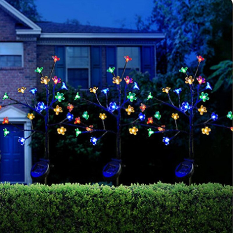 2 pezzi di luce solare per esterni a forma di fiore di ciliegio, colore bianco caldo, luce multicolore del 2026 a $53.99 –P8
