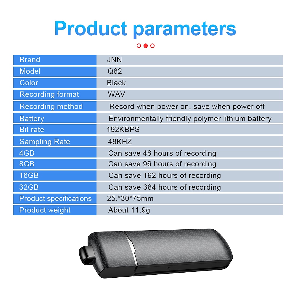 Digital Voice Recorder Q82 32GB Portable Digital Voice Recorder Rechargeable for Business Speech Meeting Learning Lectures Christmas Gift 2025 - $20.99 –P12