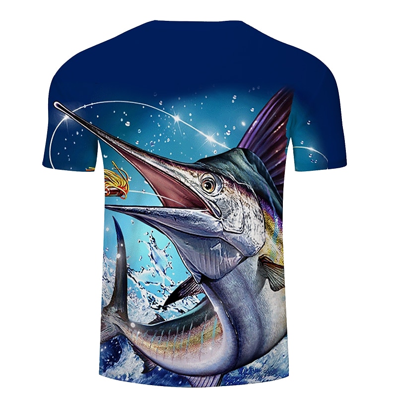 2025年 男性用 男女兼用 動物 グラフィック 観賞魚用 Tシャツ 面白いTシャツ 半袖 Tシャツ 3Dプリント クルーネック シャツ デザイナー ベーシック 大きくて背が高い カジュアル 日常 祝日 ホワイト ネービーブルー ブルー 衣類 プラスサイズ S M L XL XXL 3XL コレクション – $17.99 –P6