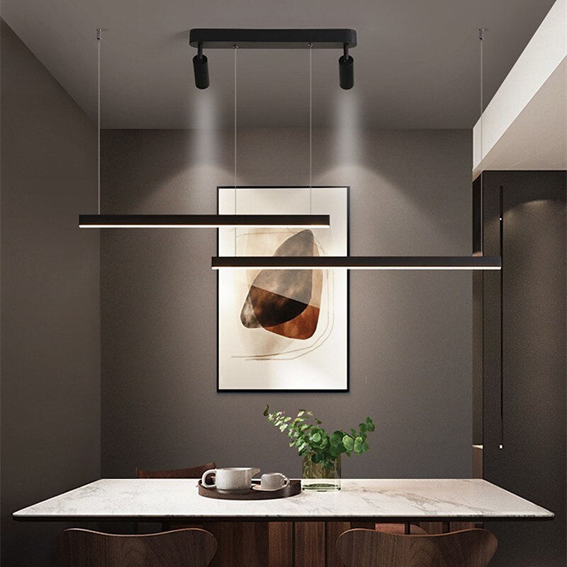 lampada a sospensione a led nera 110 cm luce a isola con faretti lampadario in alluminio stile artistico stile moderno eleganti finiture verniciate artistiche 110-120 v 220-240 v del 2025 a $315.29 –P2