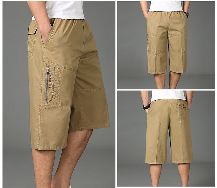 Men's Cargo Shorts Hiking Shorts Summer Outdoor Loose Ripstop Breathable Quick Dry Zipper Pocket Capri Pants Bottoms Below Knee Black Army Green Cotton Work Hunting Fishing XL XXL XXXL 4XL 5XL 2025 - $23.99 –P6