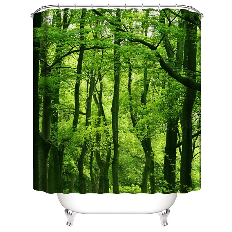 Tenda da doccia con ganci 180cm*180cm (70"*70") Adatta per separare zone bagnate e asciutte divide il bagno impermeabile resistente all'olio paesaggio botanico floreale del 2025 a $27.99 –P3
