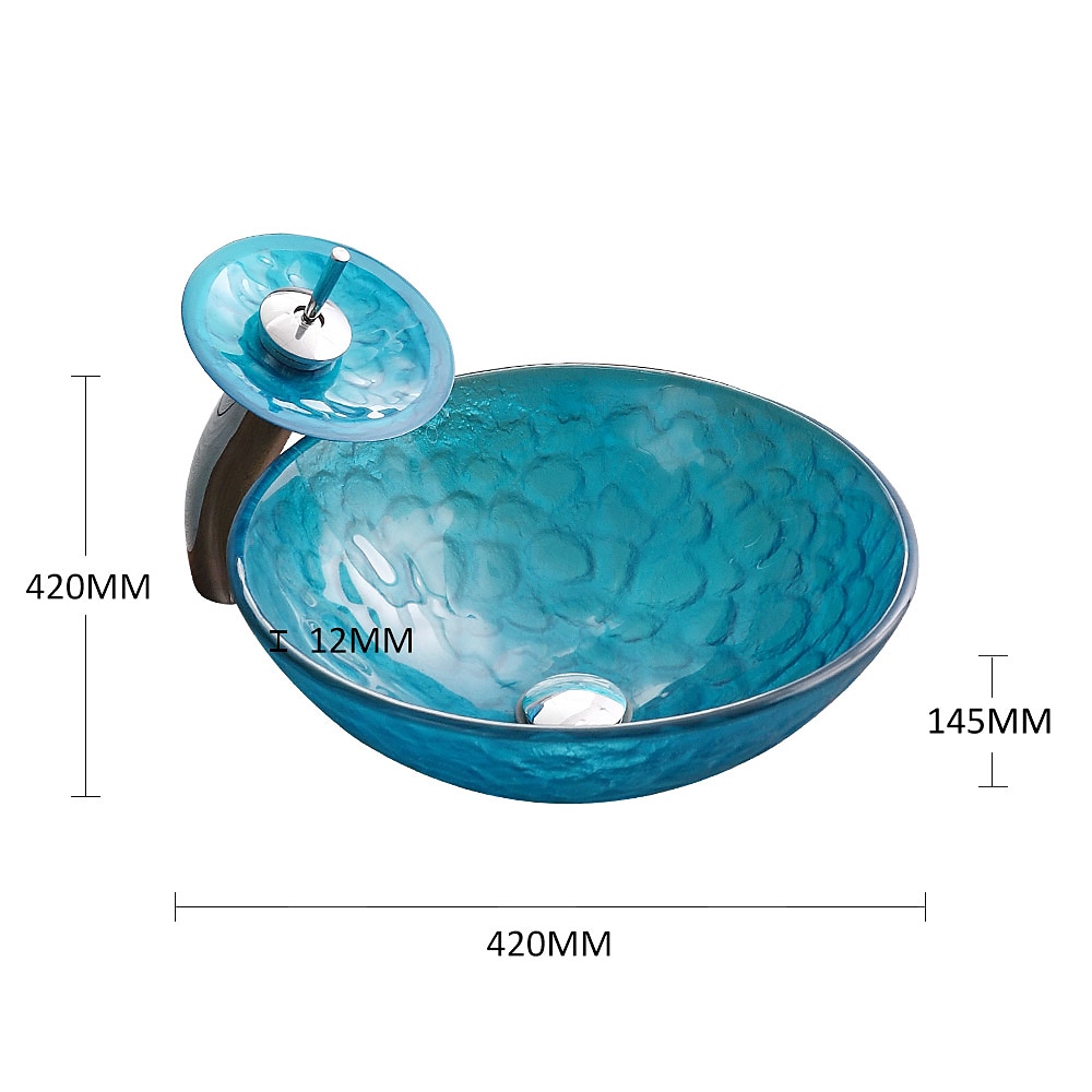lavandino del bagno / rubinetto del bagno / lavabo per lavabo con anello di montaggio del bagno - lavello rotondo in vetro temperato del 2025 a $315.89 –P7