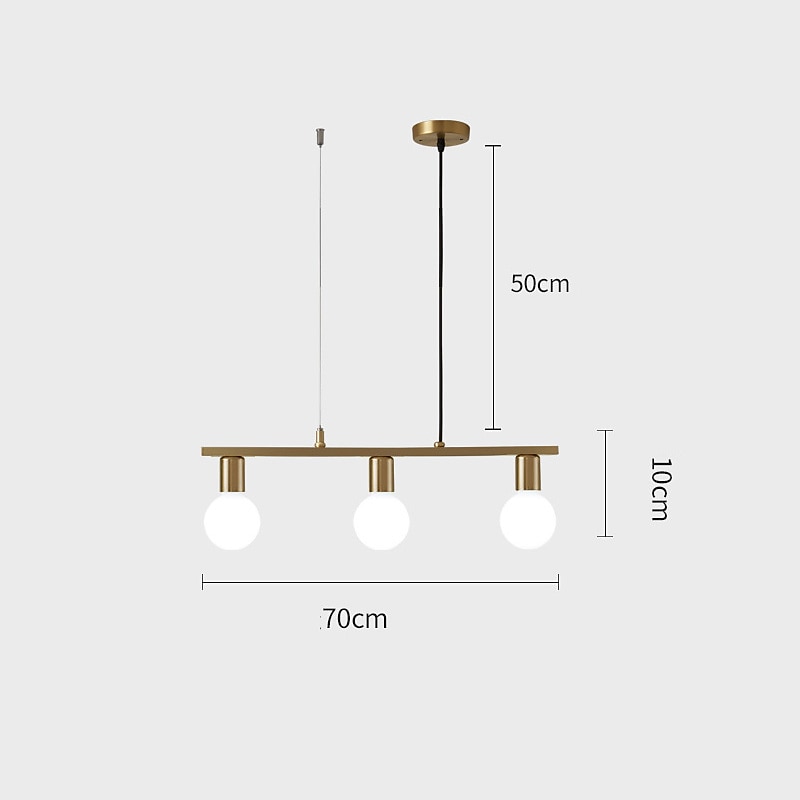 lampada a sospensione a led isola luce moderna oro per sala da pranzo 70/100 cm rame decorazione della sala da pranzo luce 3/5 portalampade e27 regolabile del 2025 a $229.99 –P4